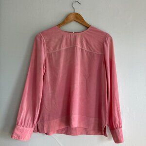 Hand-Dyed 100% Silk Everlane Long Sleeve Shirt - Womens 8